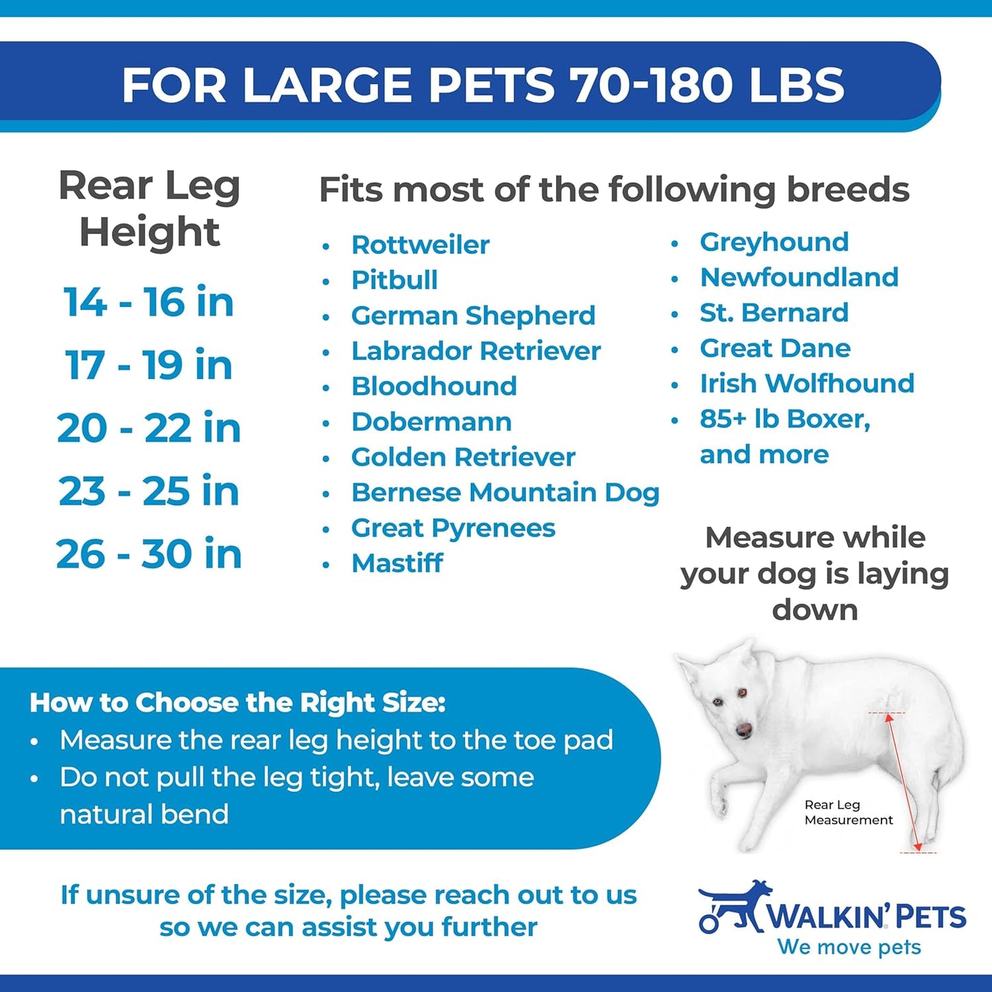 Dog Wheelchair - for Large Dogs 70-180 Pounds - Veterinarian Approved - Dog Wheelchair for Back Legs