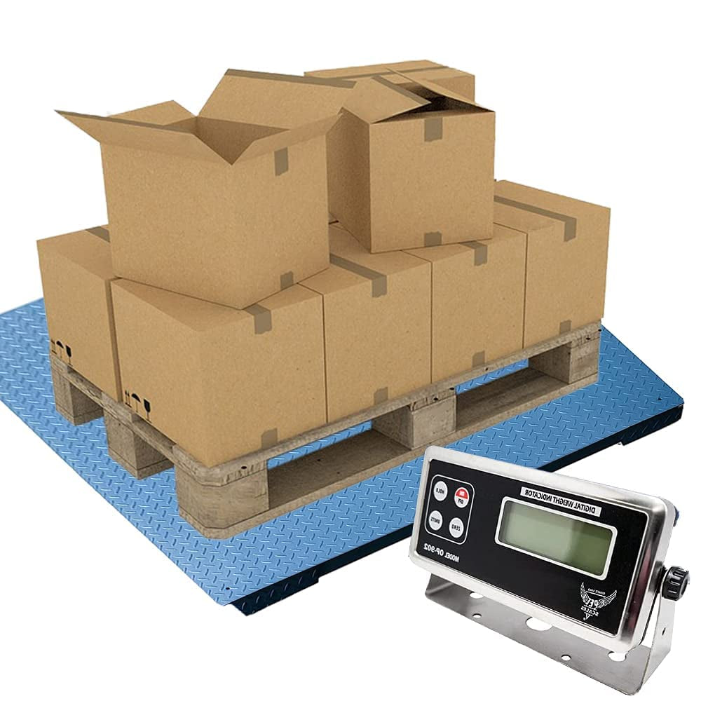 Industrial Floor Scale,Accurate Digital Pallet Scales with Indicator for Warehouse or Shipping Weighing,48”X72“/5000 X 0.5Lb…