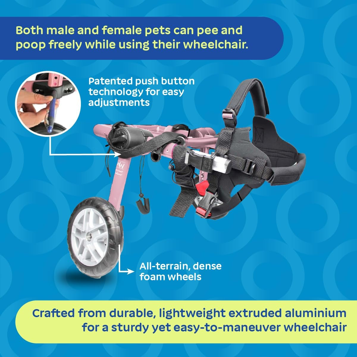 Dog Wheelchair - for Medium Dogs 26-49 Lbs - Veterinarian Approved - Dog Wheelchair for Back Legs