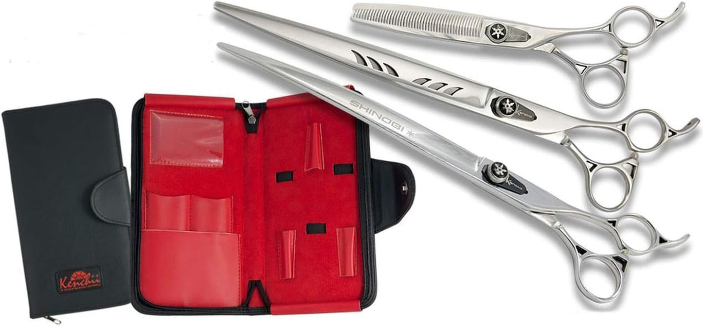 Grooming Shinobi Shear Sets for Professional Dog Groomers (9.5" 3 Piece Set)