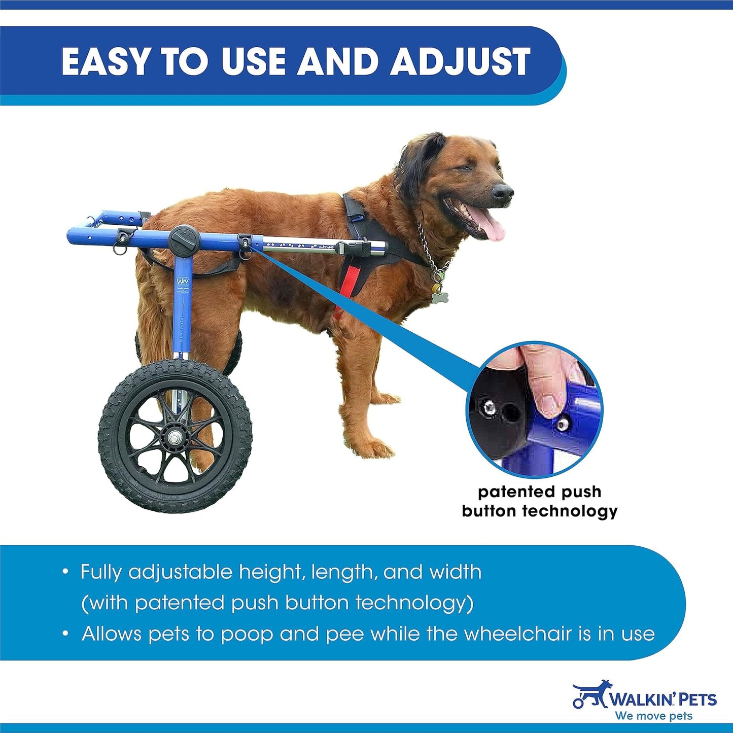 Dog Wheelchair - for Large Dogs 70-180 Pounds - Veterinarian Approved - Dog Wheelchair for Back Legs