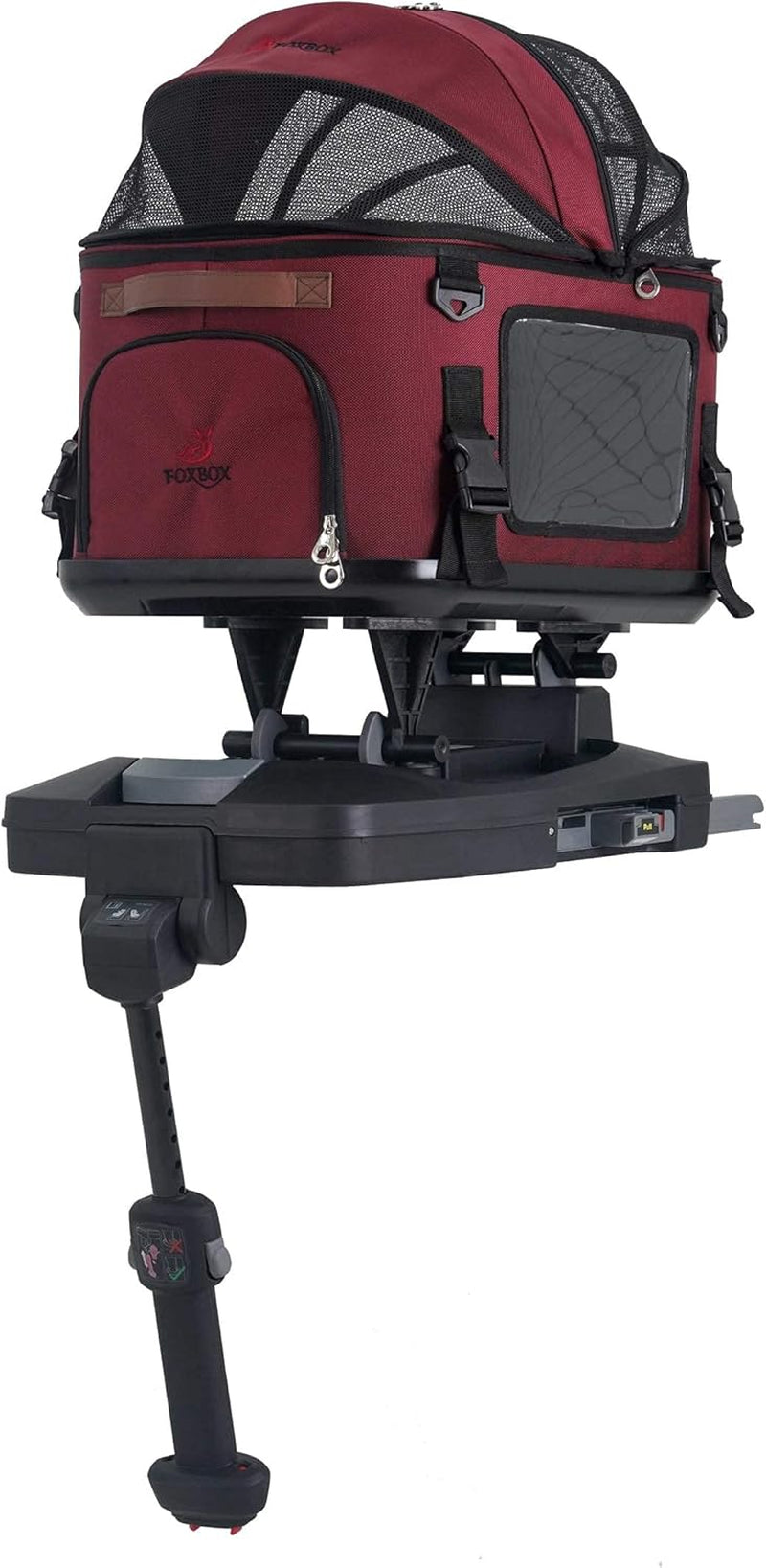 Premium Quality PET ISOFIX Safety Seat, Dogs Cats Booster Seat Waterproof Vehicle Pet Seat Small Medium Size Pet up to 55 Lbs (Burgundy)