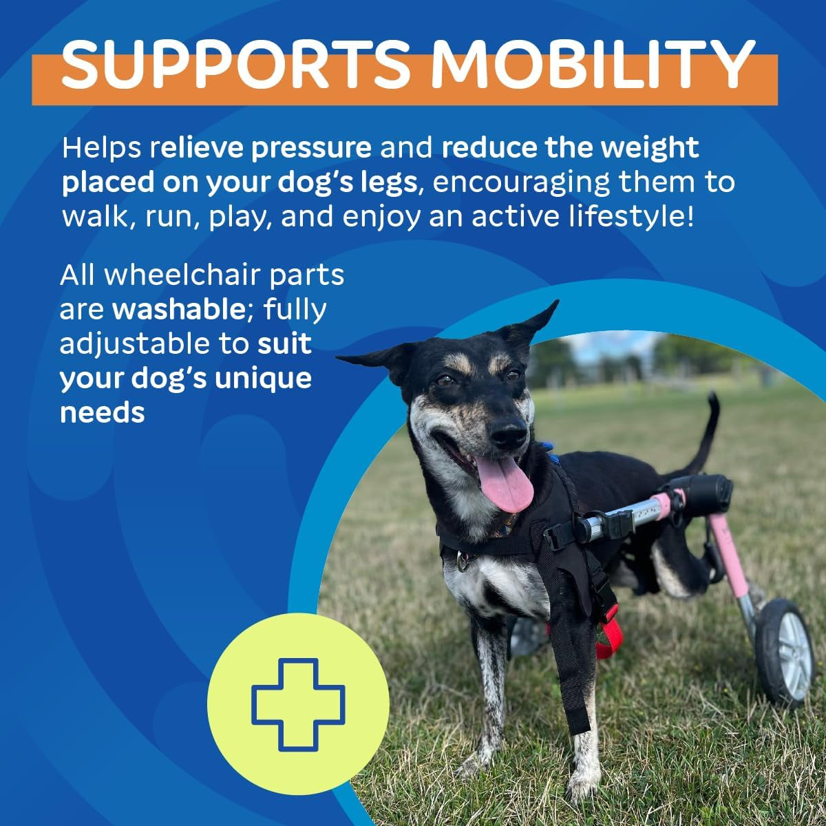 Dog Wheelchair - for Medium Dogs 26-49 Lbs - Veterinarian Approved - Dog Wheelchair for Back Legs
