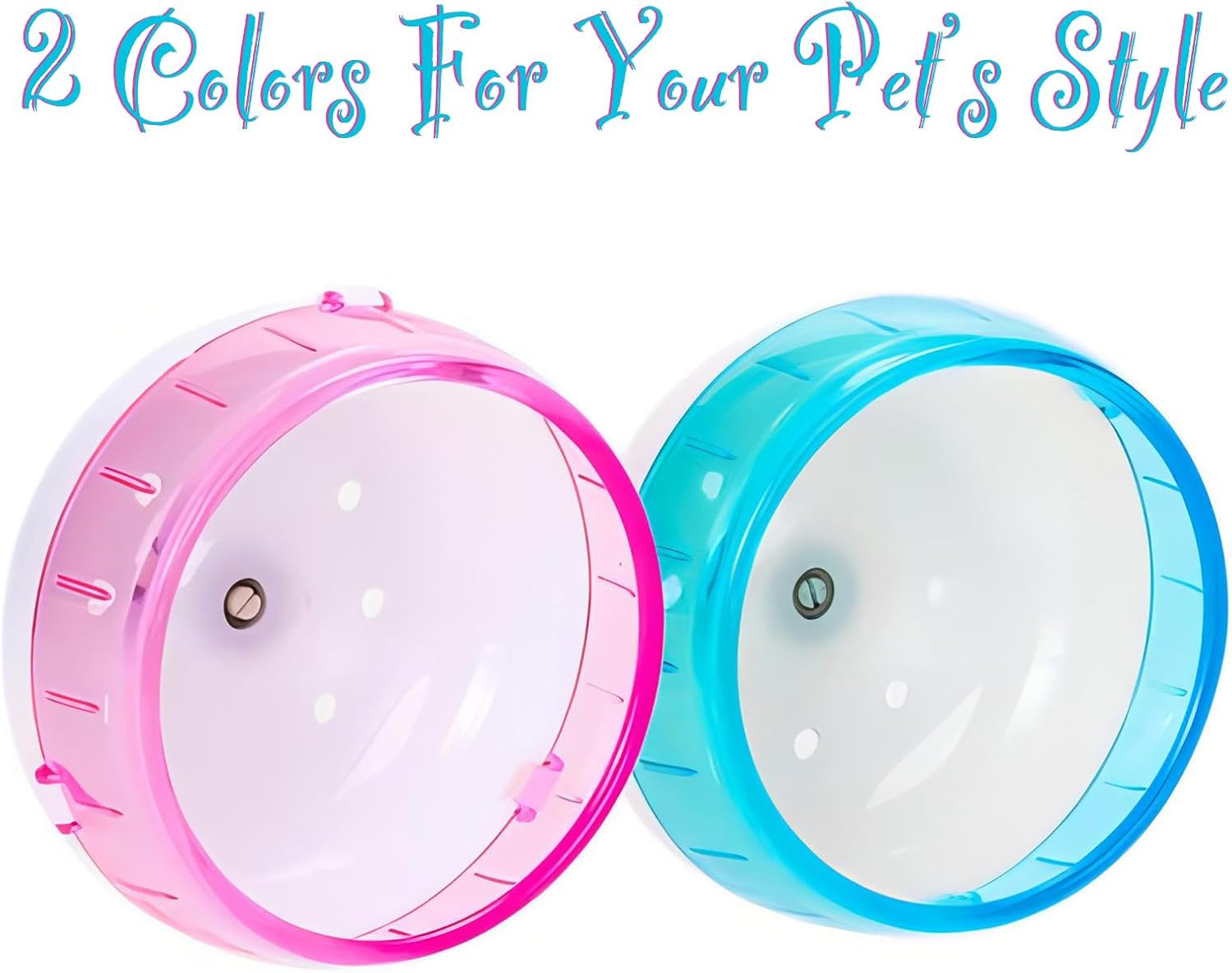 4.7 Inch Hamster Exercise Wheel - Attachable to Cage, 12Cm Durable Plastic Small Animal Running Wheel for Hamsters/Gerbils (Blue)