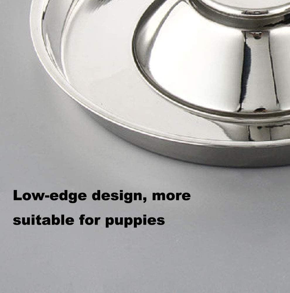 Stainless Steel Puppy Weaning Bowls,Cat Bowls for Food Water,Multiple Puppies Feeder Whelping Dishes,Litter Feeding Station Pans for Small Dogs Cats Eating at Same Time-Small Medium Large Size