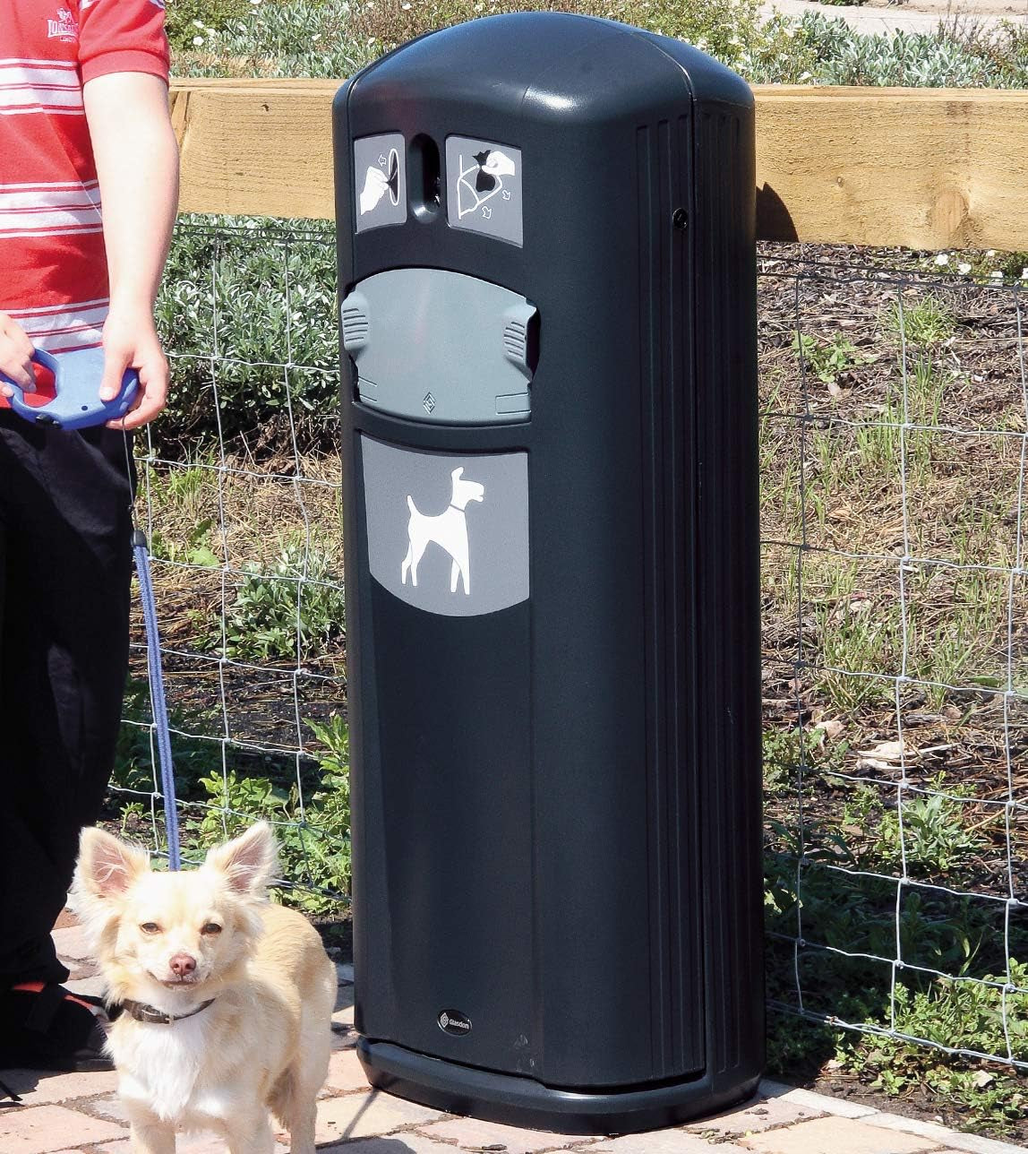 Retriever City Pet Waste Station (3 Colors) with Bag Dispenser & Ground Fixing Kit – 9 Gallon Dog Waste Disposal Station - Includes 1000 Dog Waste Pick up Bags (Black)