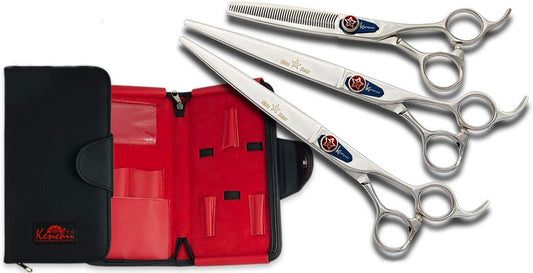 Five Star Offset Professional Dog Grooming Shears, 8 Inch Set Shears with Case, Light Weight, Heavy Duty Pet Grooming Scissor, Designed in the USA