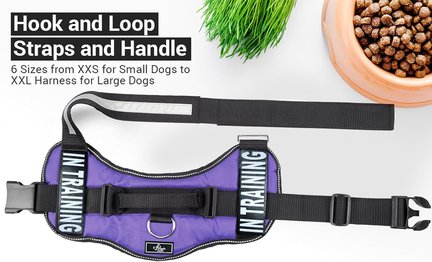 Service Dog in Training Vest - Adjustable No Pull Dog Harness with Patches. in Training Dog Vest for Service Dogs Small, Medium and Large Easy On/Off Dog in Training Harness for Service Dog Training