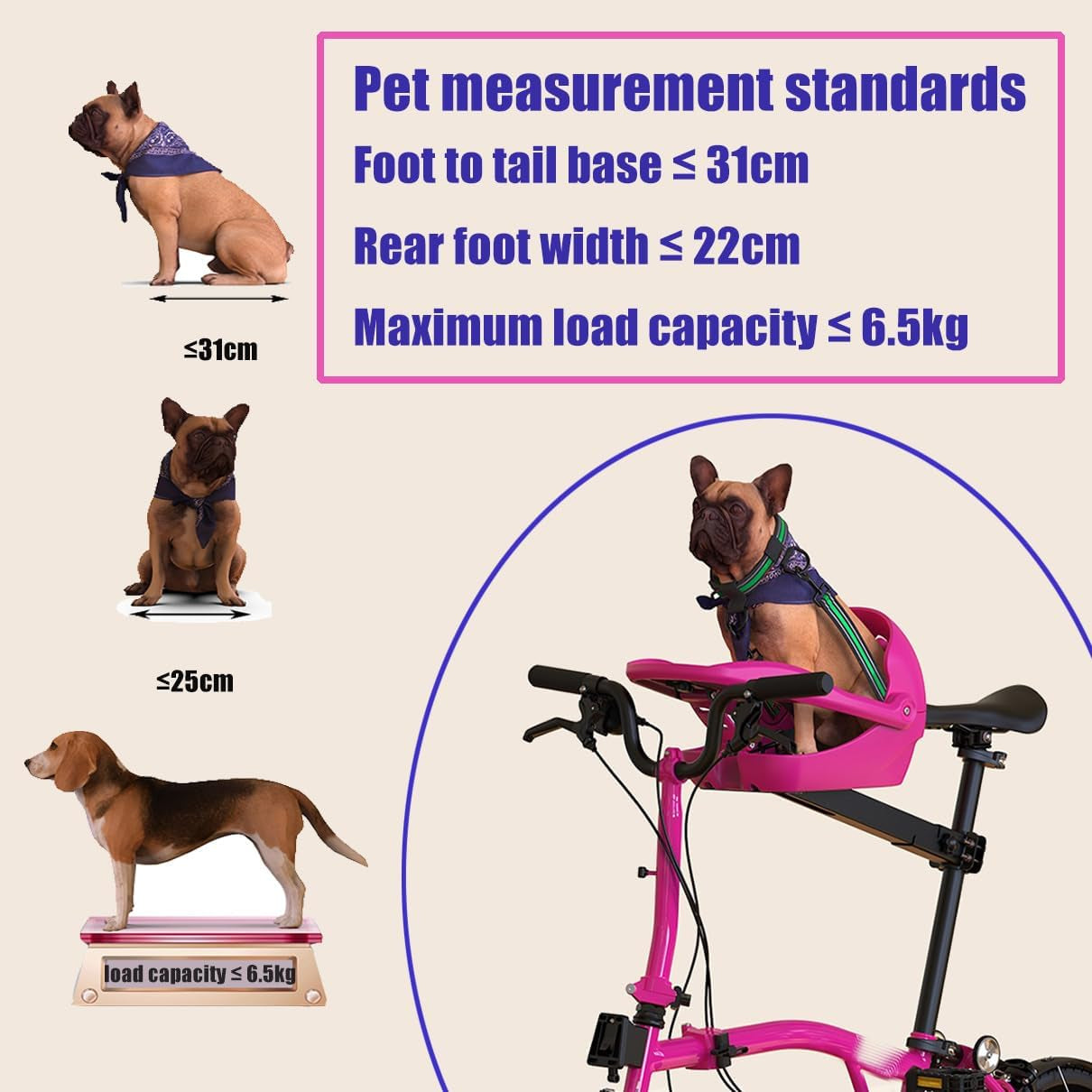Dog Basket for Bike,Dog Bike Carrier,Bike Basket for Dogs Carriers & Travel Products, Easy to Clean Dog Bike Basket,Bicycle Basket for Medium Dog,Foldable Bike Basket Front for Dogs (Green)