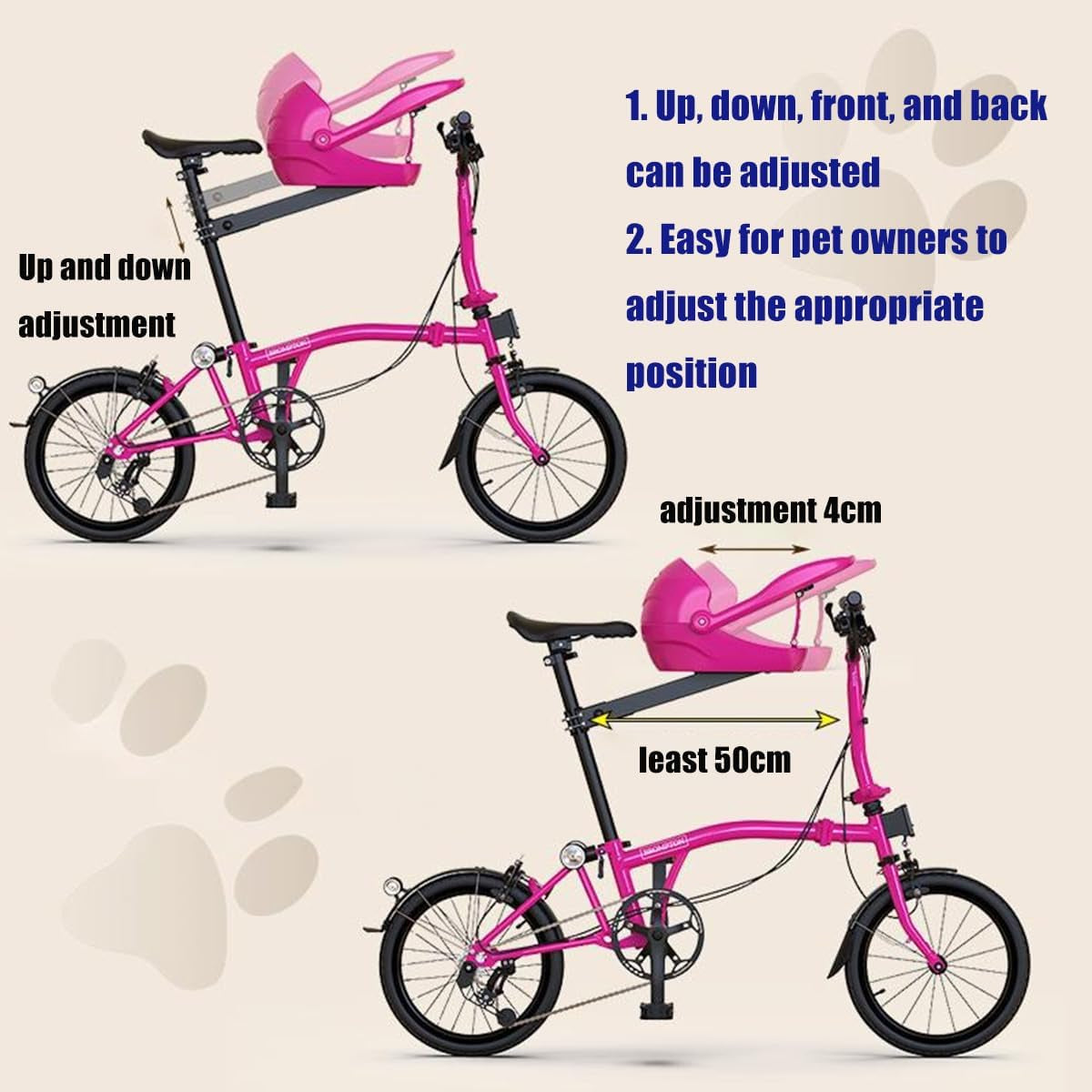 Dog Basket for Bike,Dog Bike Carrier,Bike Basket for Dogs Carriers & Travel Products, Easy to Clean Dog Bike Basket,Bicycle Basket for Medium Dog,Foldable Bike Basket Front for Dogs (Green)