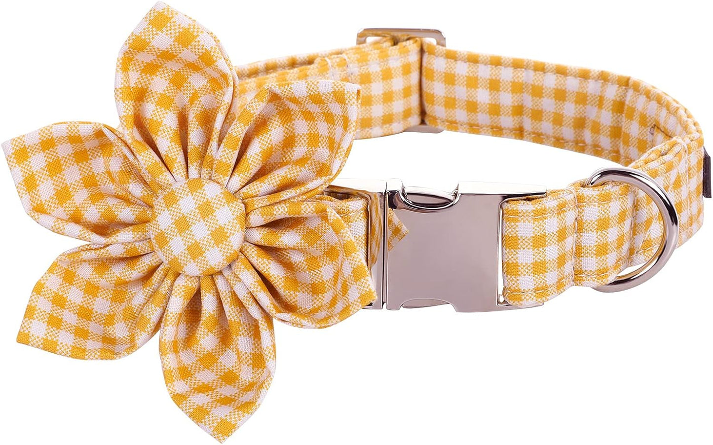 Dog Collar with Flower, Soft and Comfortable, Adjustable Collar for Large Dogs Girl, Neck 16-24 Inches