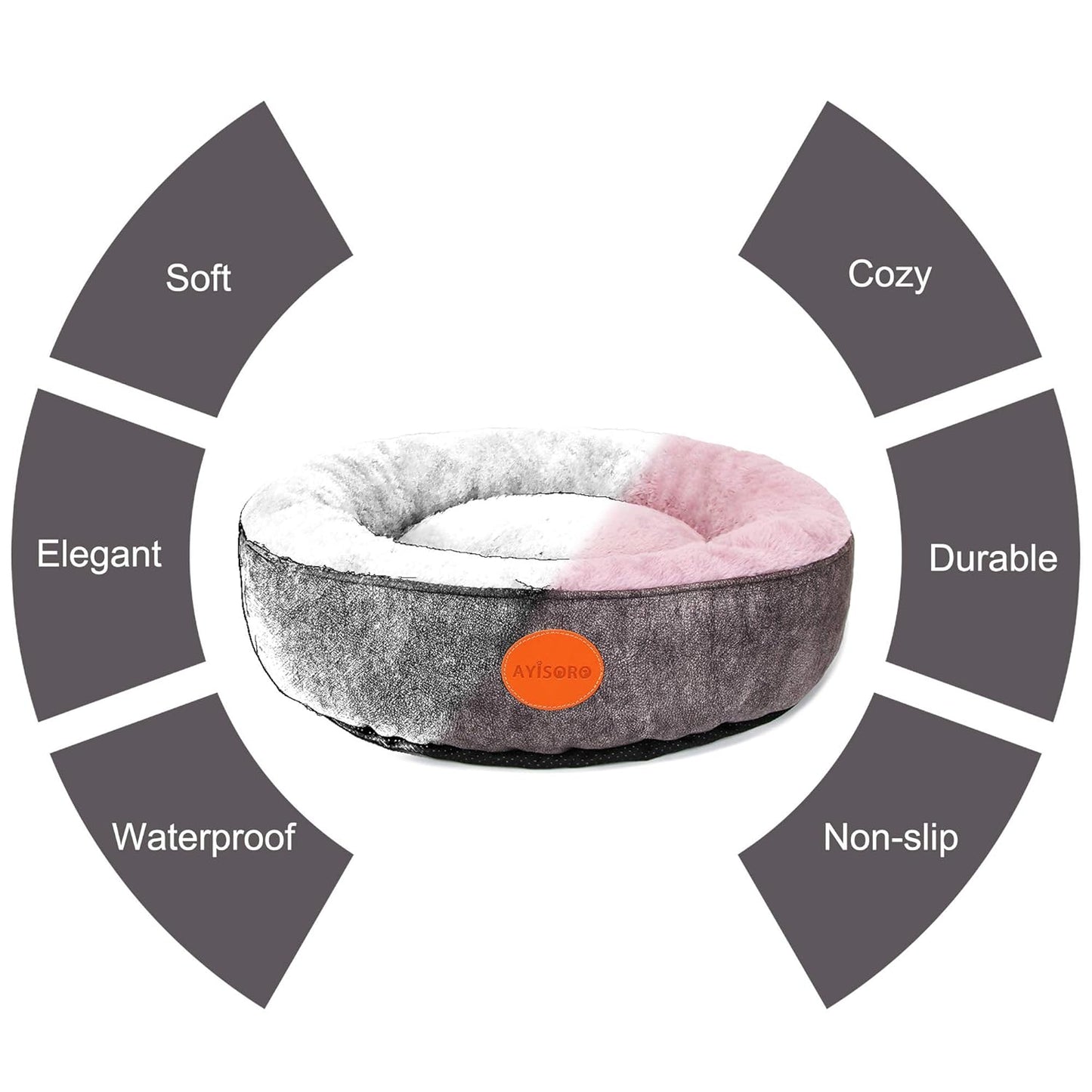 Small Dog Bed Calming Dogs Bed for Small Medium Puppy Dogs Anti-Anxiety Puppy Bed Machine Washable Warming Cozy Soft Pet round Cat Beds