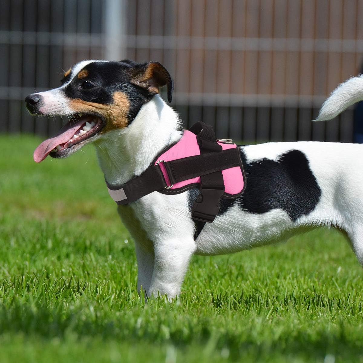 Dog Harness, No-Pull Reflective Dog Vest, Breathable Adjustable Pet Harness with Handle for Outdoor Walking - No More Pulling, Tugging or Choking (Pink, S)