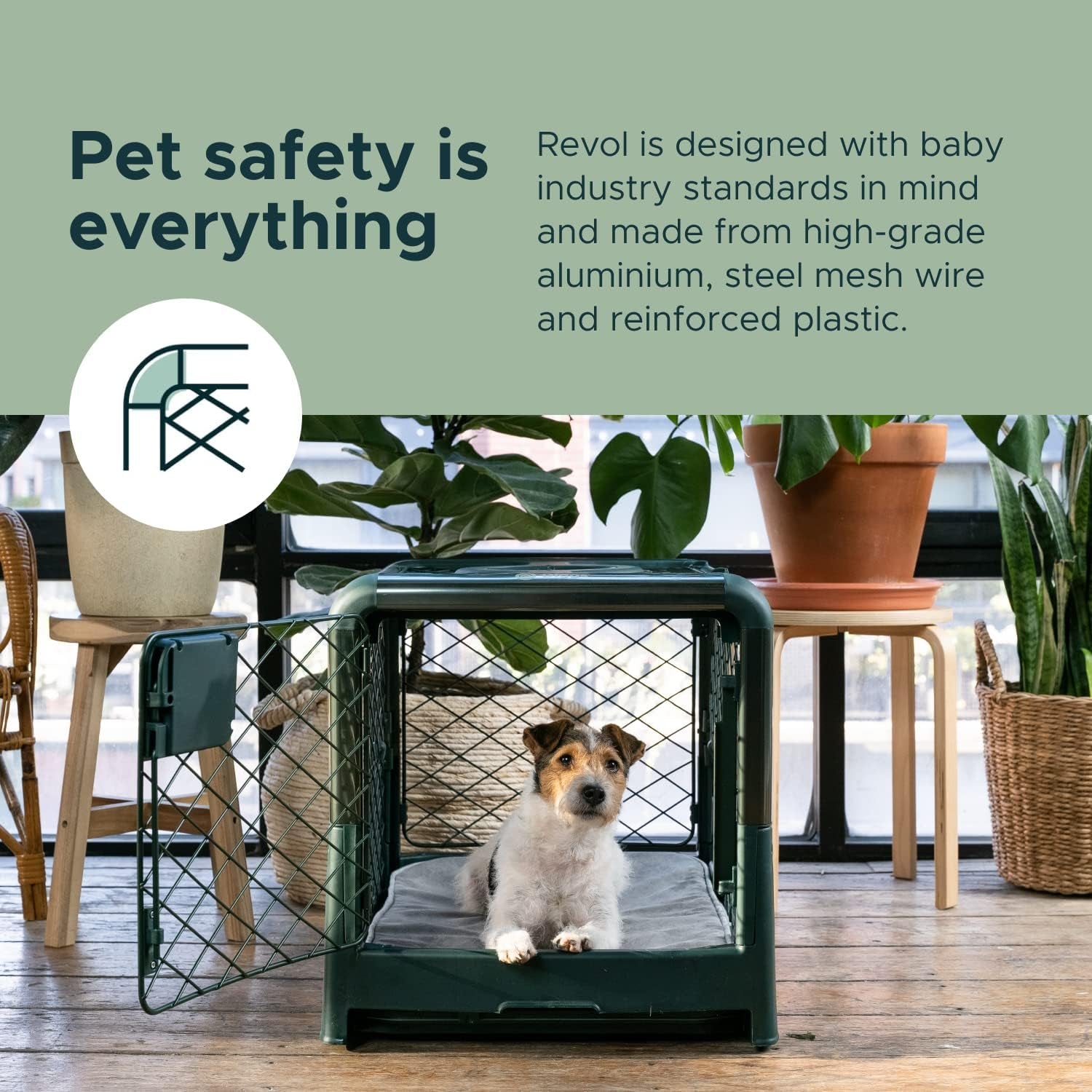 Revol Portable Dog Crate, Collapsible, Durable, Removable, 12.7Mm Gap, Suitable for Small Dogs and Puppies