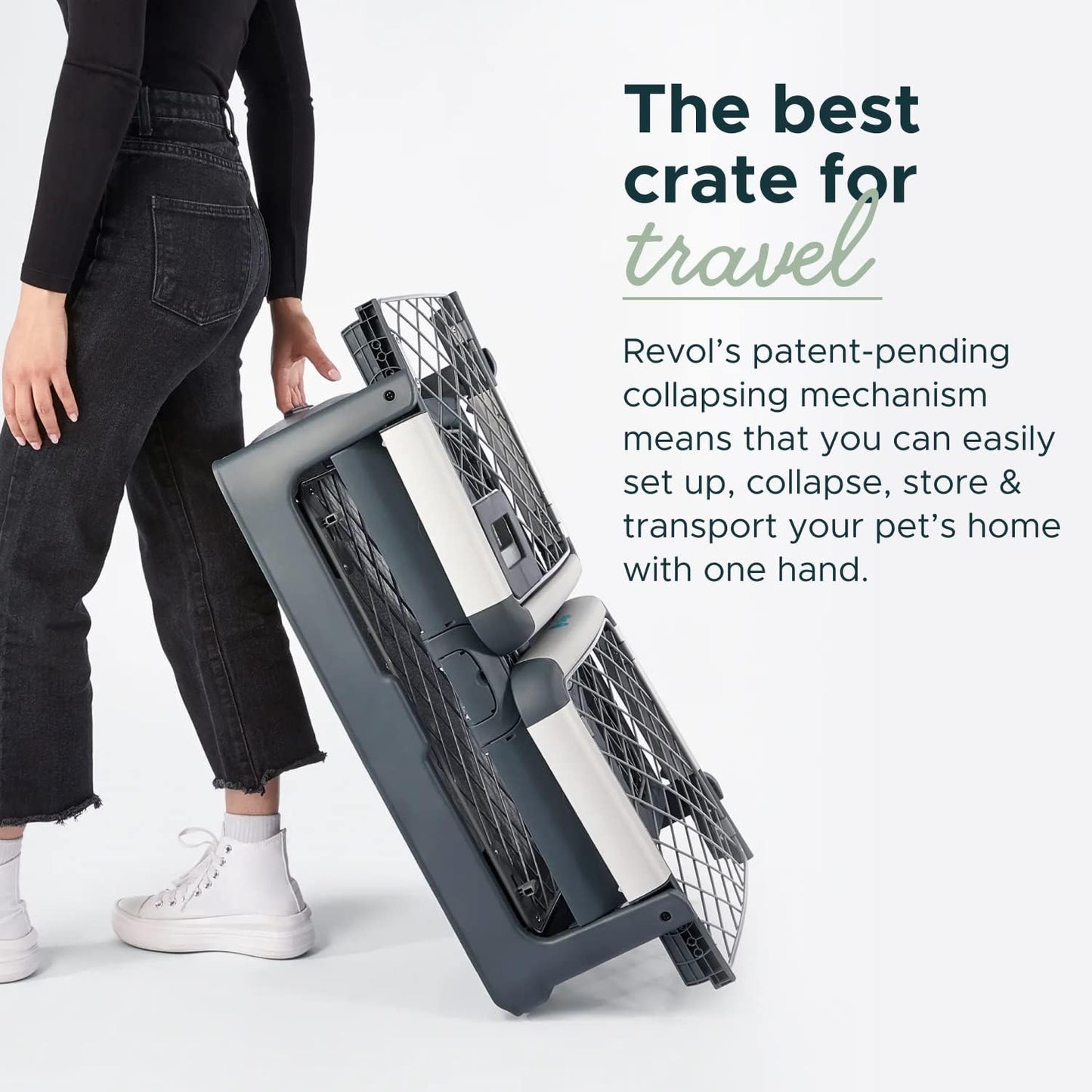 Revol Portable Dog Crate, Collapsible, Durable, Removable, 12.7Mm Gap, Suitable for Small Dogs and Puppies