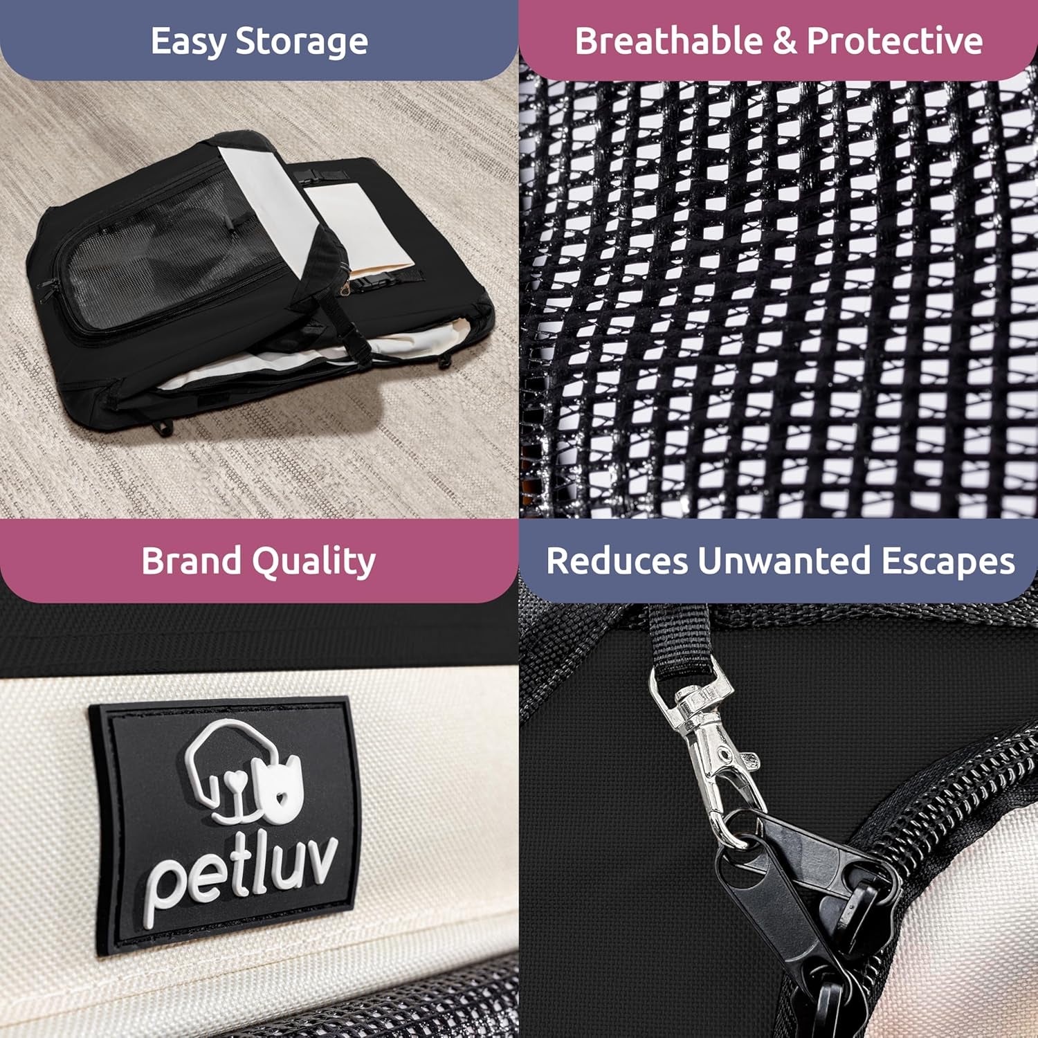 Large Cat Carrier & Dog Carrier for 2 Cats or Medium Dog. Soft Sided Pet Carrier for Travel. Collapsible, Portable with Soft Bed, Top & Side Loading, Locking Zippers, Puppy Crate & Kennel