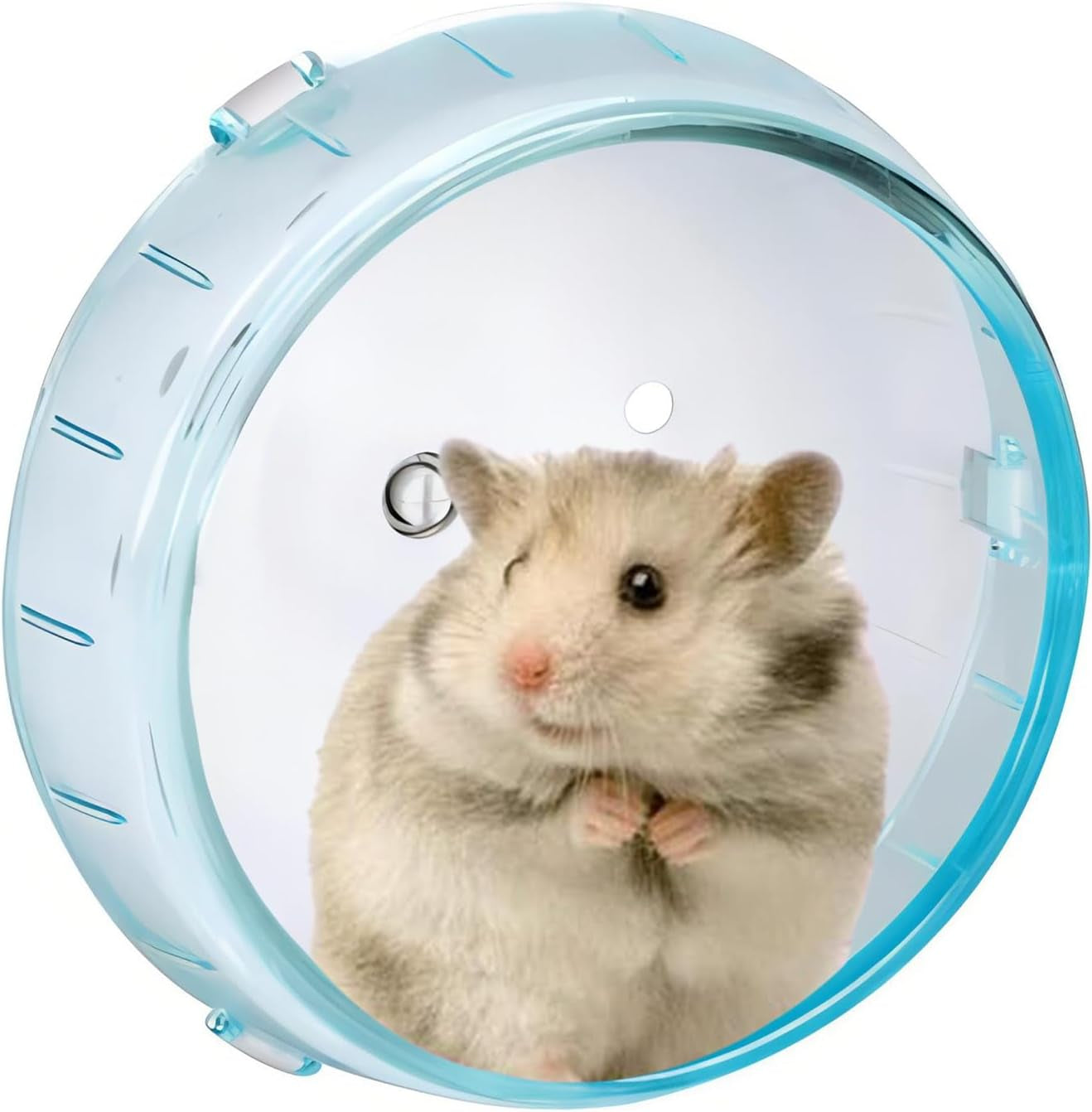 4.7 Inch Hamster Exercise Wheel - Attachable to Cage, 12Cm Durable Plastic Small Animal Running Wheel for Hamsters/Gerbils (Blue)